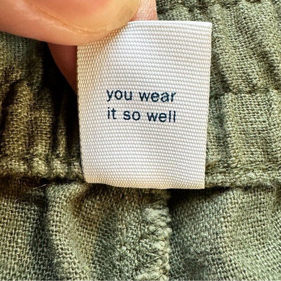 Old Navy Olive Green high waist slouchy linen blend pant 1 XL - Picture 8 of 10